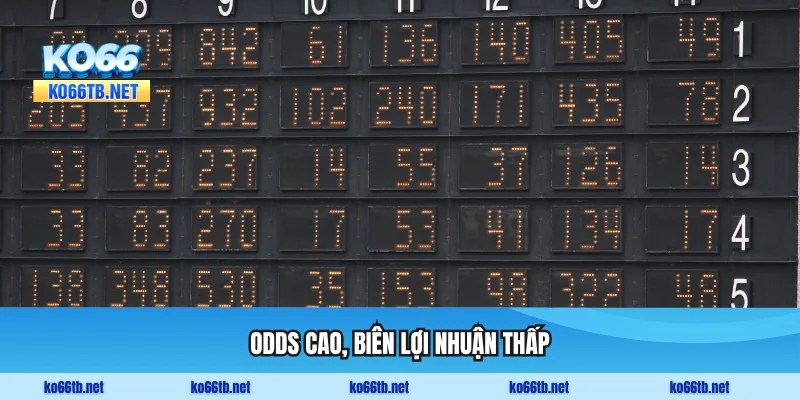 Odds cao, biên lợi nhuận thấp, tối ưu lợi ích người chơi